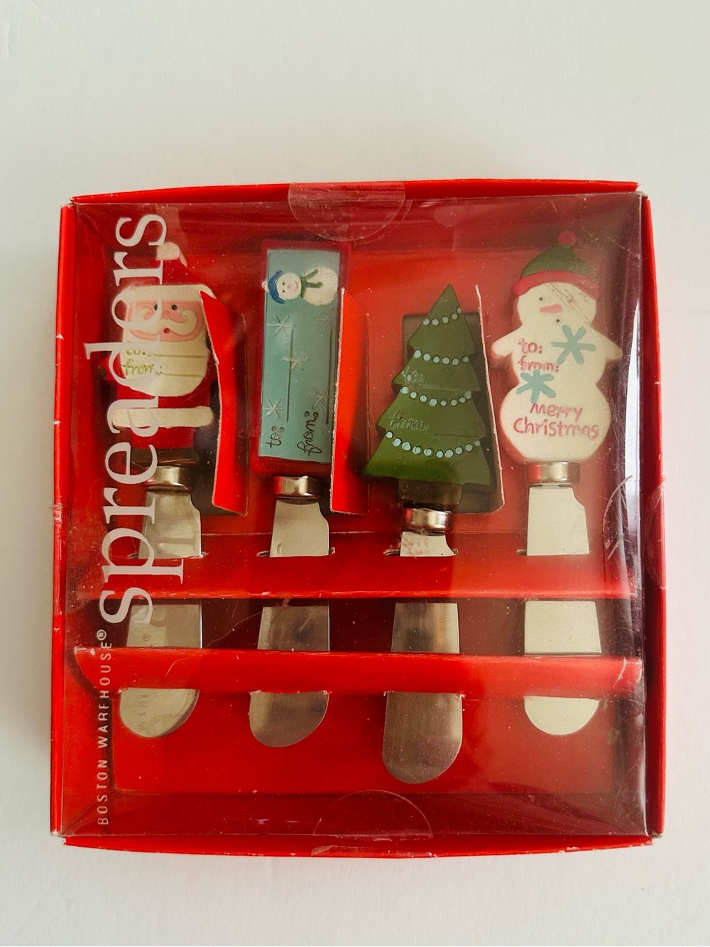 Boston Warehouse Christmas Tags Set of Four Spreaders Set